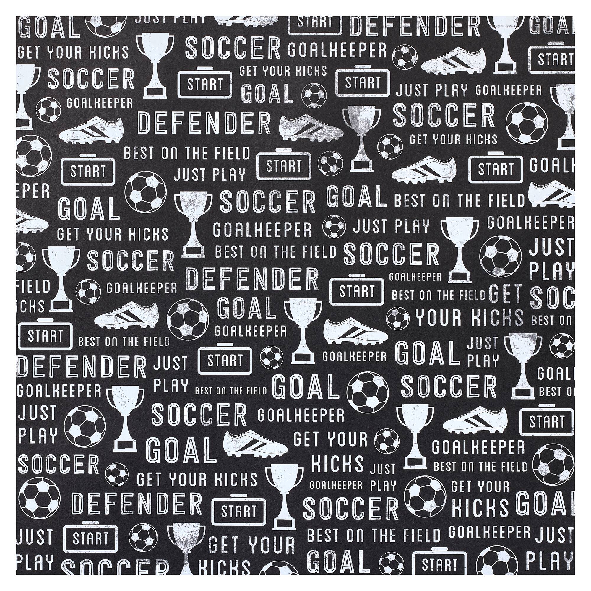 48 Pack: Soccer Paper by Recollections™, 12" x 12"